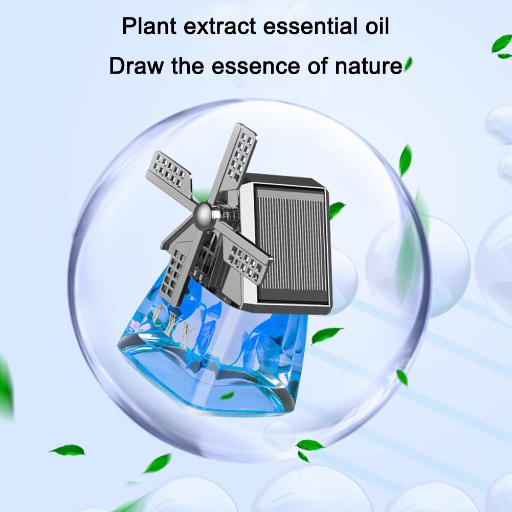 Auto Windmill Solar Car Perfume Air Freshener Aromatherapy Cute Car Energy Rotating Aromatherapy Diffuser Interior Decoration