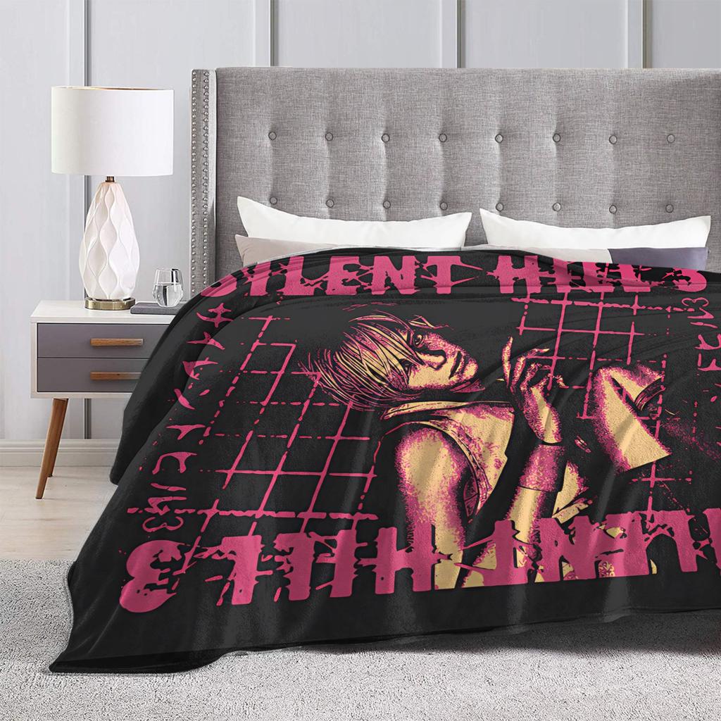 Warm BlanketGirls Boys Camping Silent Hill Throw Blanket Run Heather Flannel Bedspread For Bedroom Funny Sofa Bed Cover