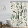 Tenda da Doccia Divertente per Bambini con Dinosauri Box Piccolo Carino Cartoon Verde Animali Dinosauri Foglie Tropicali Pianta Beige Bella Decorazione Bagno