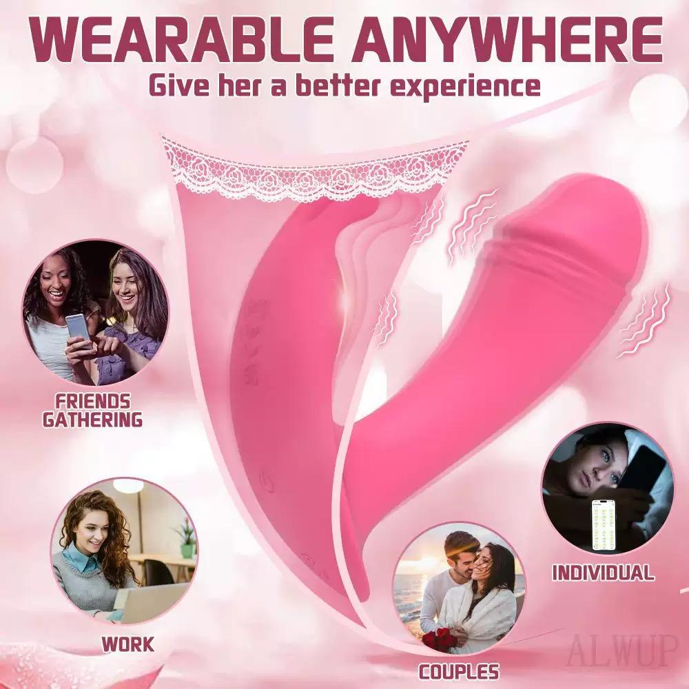 APP Thrusting Vibrator for Women Clitoris Stimulator Telescopic Wearable Dildo G Spot Massage Adult Sex Toy for Women