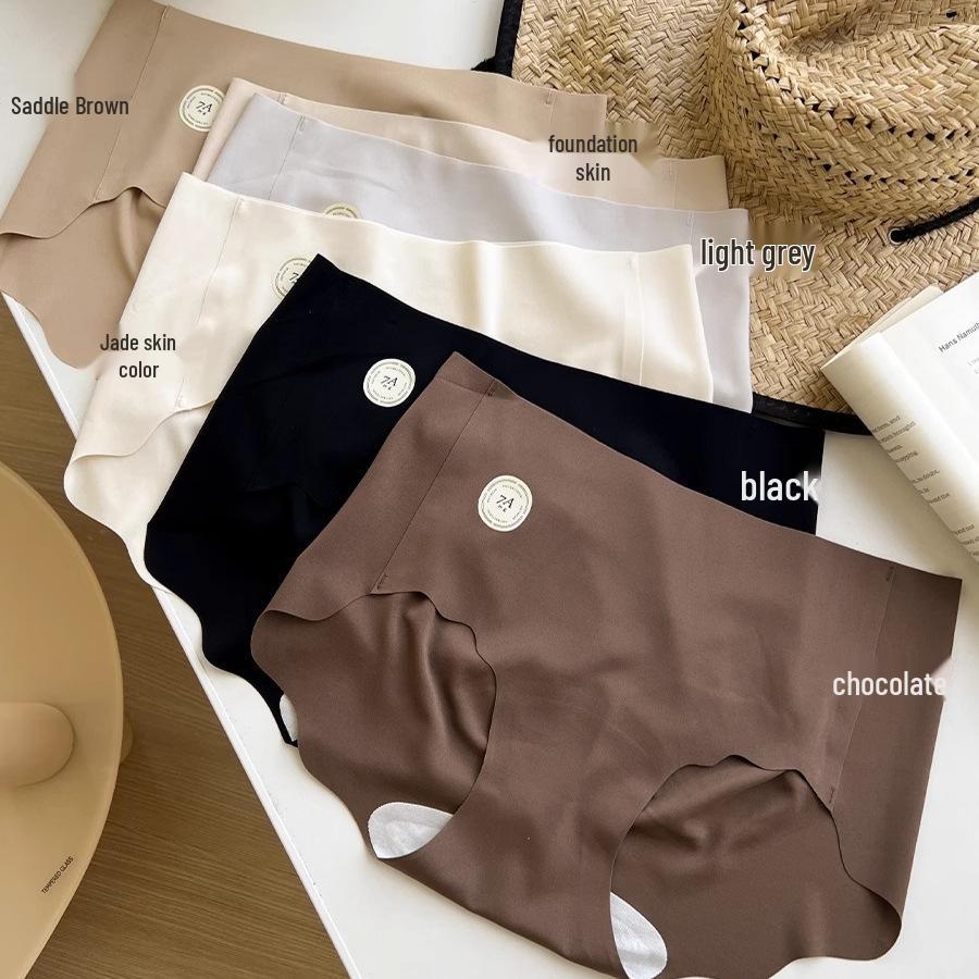 Milk Skin Seamless Antibacterial Hip-Hugging Panties with Extended Crotch, No Pinch, Middle Waist Peach Butt Design for Women