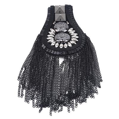 Men Shoulder Badge Corsage Flower Punk Style Metal Tassel DIY Chain Tassel Clothing Accessories Luggage Shoulder Badge