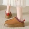 Women Outdoor Anti Slip Snow Boots Wool Lined Warm Platform Low Top Ankle Boots Slippers Shoes