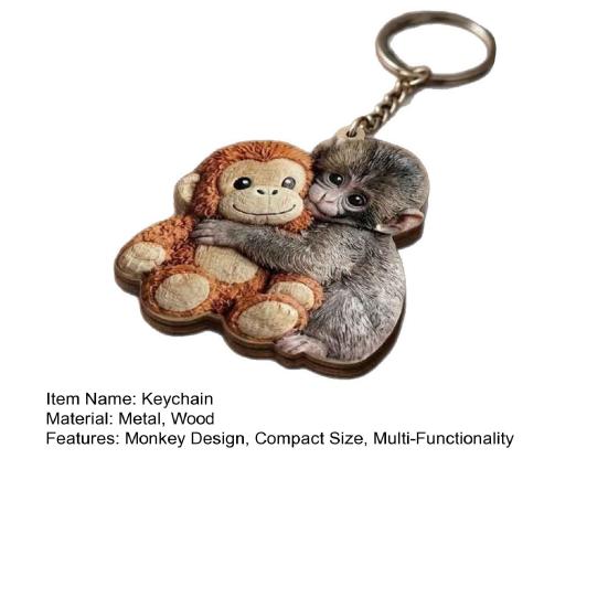 Skydda Punch The Monkey Nyckelring Lättväska Berlock Mini Tillbehör Plånboksberlock Ryggsäcksdekoration