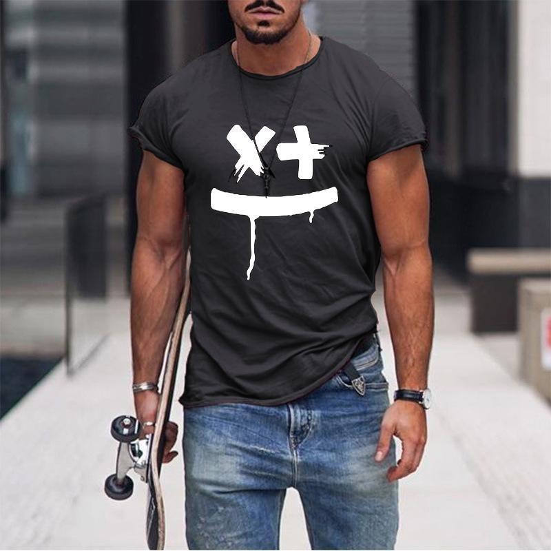 Evropské a americké hip-hopové ležérní tričko Pánské 3D potištěné pouliční sportovní tričko