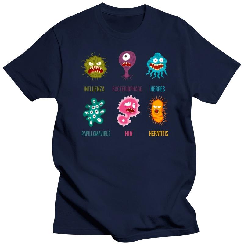 Unisex T-Shirt Niedliche Viren für Biologielehrer oder einen Wissenschaftler Viren T-Shirt1 Bedrucktes T-Shirt Oberteil
