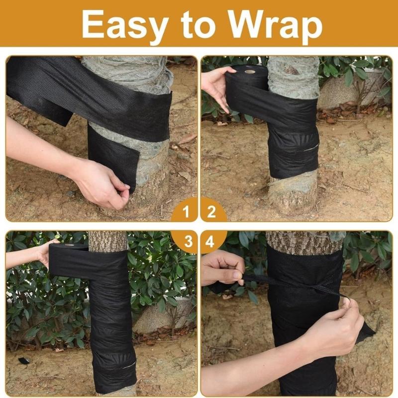 Nonwoven Tree Protector Wrap Functional Black Tree Bandage Wrap Protects Barks From Frosts And Animal Damage