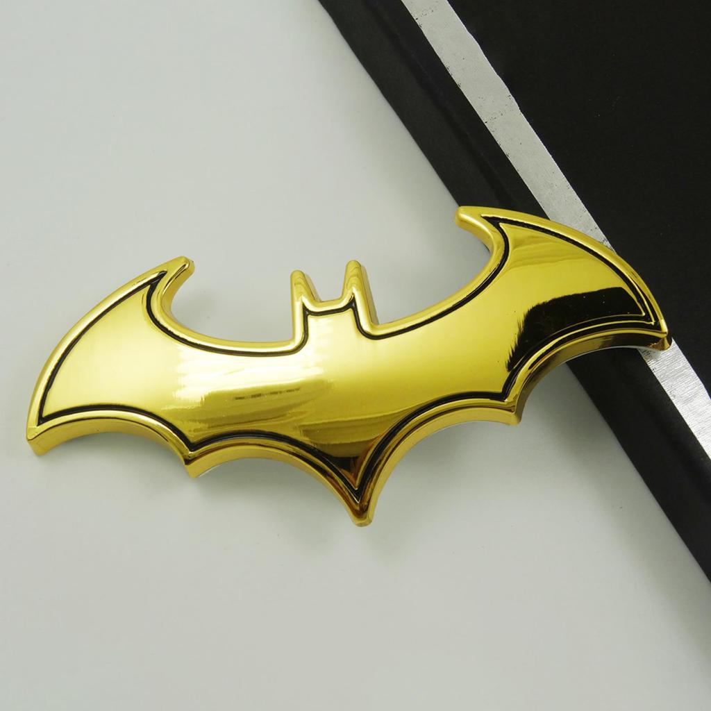 KRGNPLE Car Stickers Character Car Sticker Zinc Alloy Stick-on 3D Waterproof Personality Decoration Easy Installation (Bat Design)