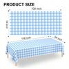 1 Pack Light Blue Gingham Tablecloth Rectangular Pale Blue and White Checkered Tablecloths Disposable Plastic Plaid Table Cover for Parties