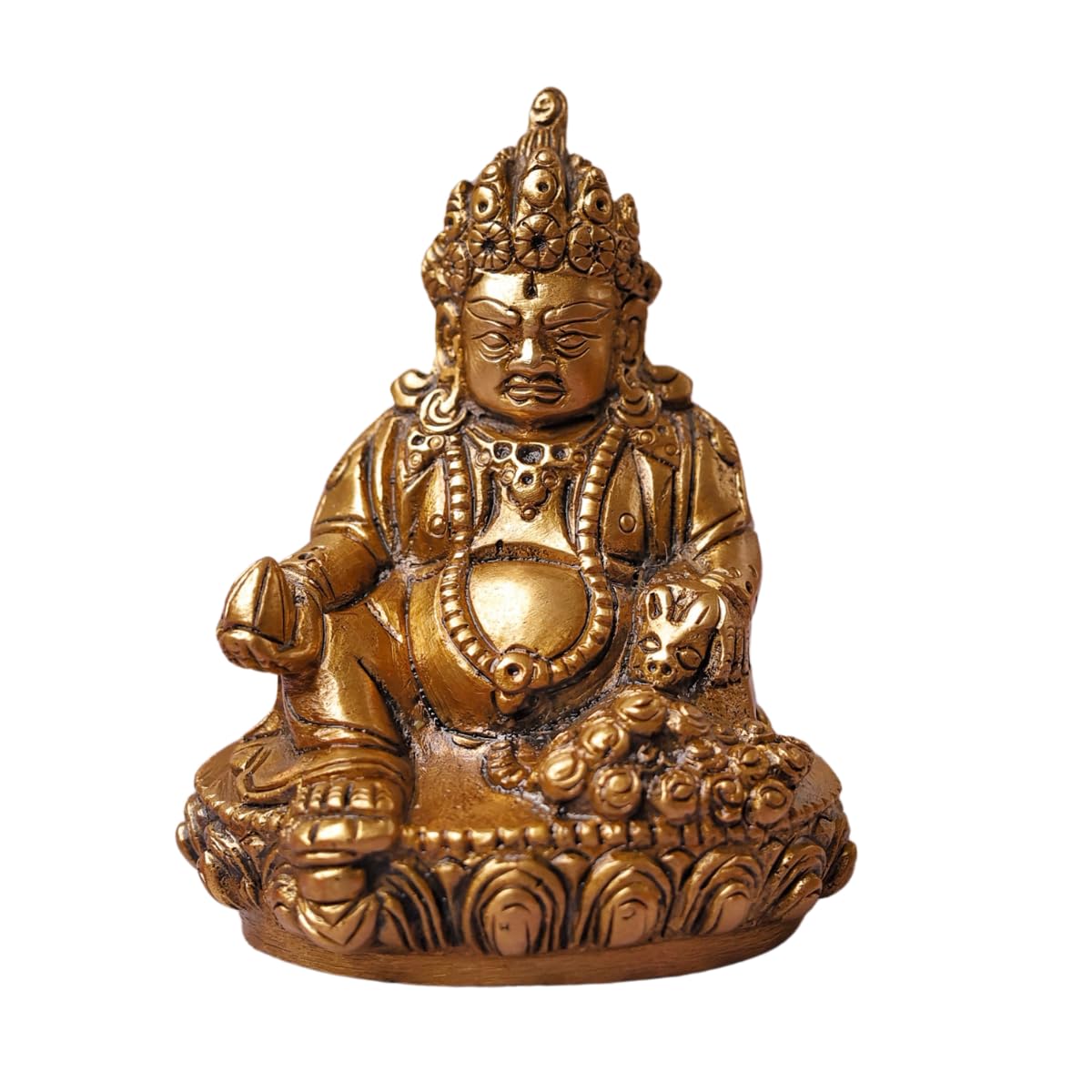 God Kuber Statue For Vastu Brass Kuber Idol, Religious, Gold, Brass, Model 6