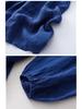 2025 Early Autumn Women's High-End Cotton Linen Ruffle Collar Mid-Length Dress - Light Luxury & Slimming Fit