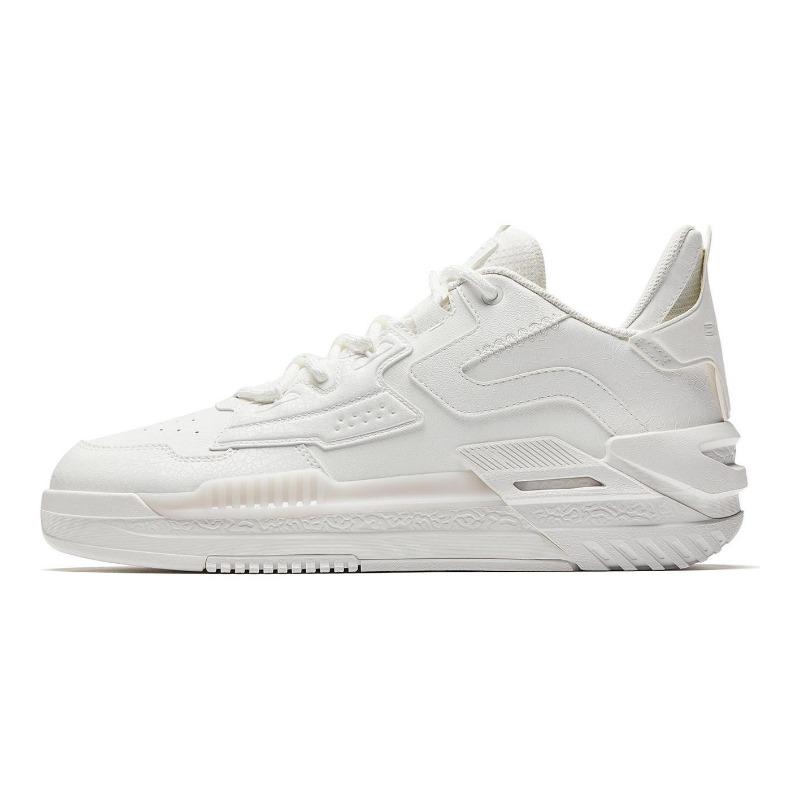 Anta Men Badao Synthetic Leather Low-Top Skate Shoes Papyrus White 912618003Q-2 45