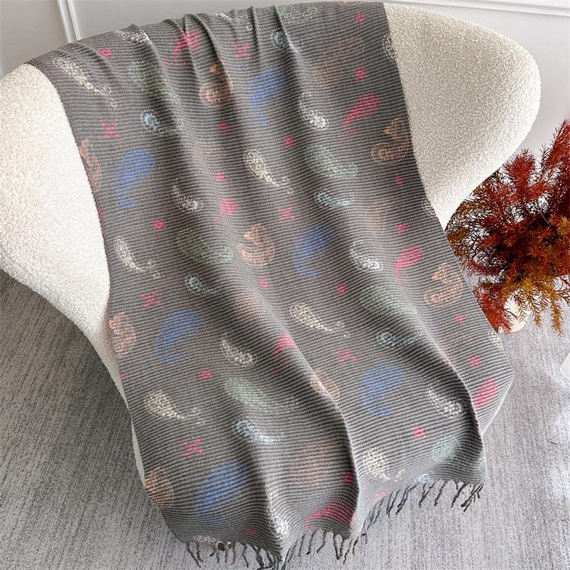 Luxury Paisley Winter Thick Warm Scarf Women Cashmere Shawl Wraps Pashmina Neckerchief Bufanda Female Long Tassel Echarpe