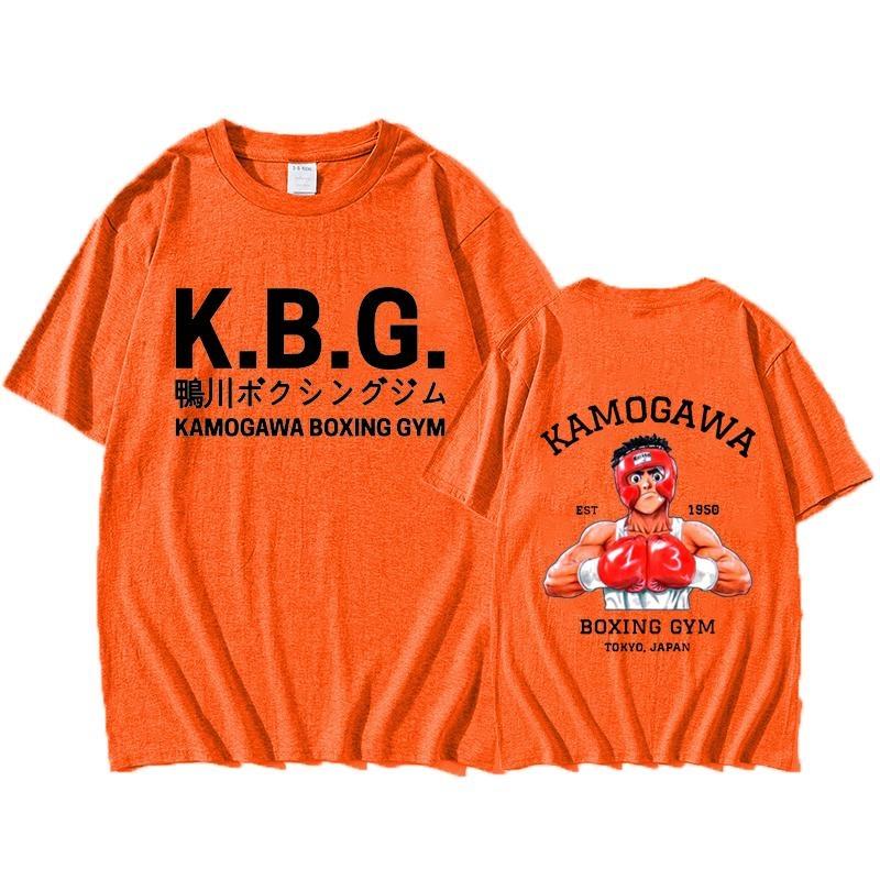 New Hajime No Ippo Kamogawa Boxing Gym T Shirt Men's Fashion Anime Printed Tees Casual Outdoor Personality Loose Short Sleeve