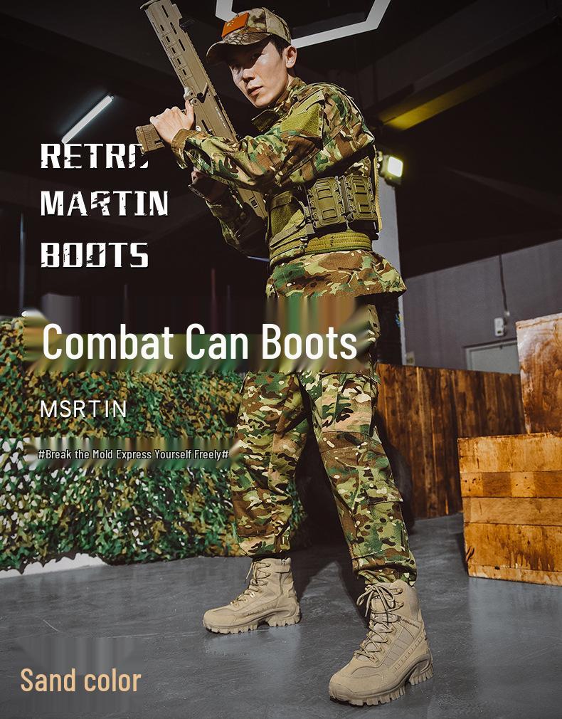 Men's Waterproof High-Top Outdoor Military Boots - Non-Slip, Wear-Resistant, Comfortable Combat Boots