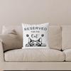 Funny Reserved For The Cat Pillowcase, Cute Peeking Kitten Art, Black White Pet Lover Cushion Cover, Cat Mom Home Decor