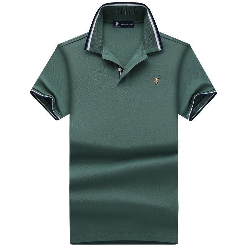 TrendHub Men's Polo Shirts Short Sleeve Business Casual Male T-shirts