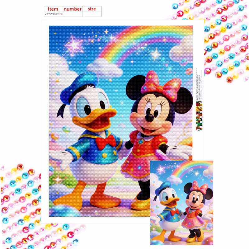 Disney 5D DIY Full Circle Diamond Painting Kit Dreamy Rainbow Castle Wall Decor Gift Round 20x30cm