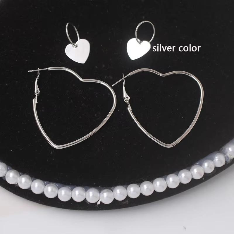Korean Heart Hanging Earrings White Enamel Imitation Pearl Elegant Trendy Red Pink Acrylic Heart Dangle Earrings