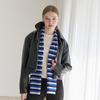 Dal Cashmere Knit Muffler Rib Blue