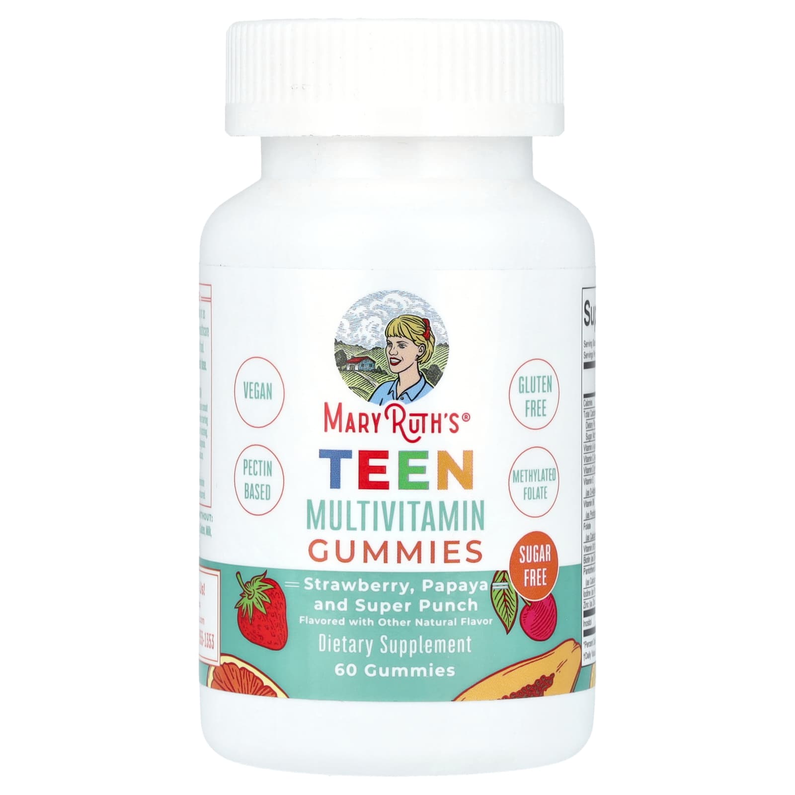 

MaryRuth s, Youth Multivitamin Gummies, без цукру, зі смаком полуниці, папайї та суперпуншу, 60 цукерок