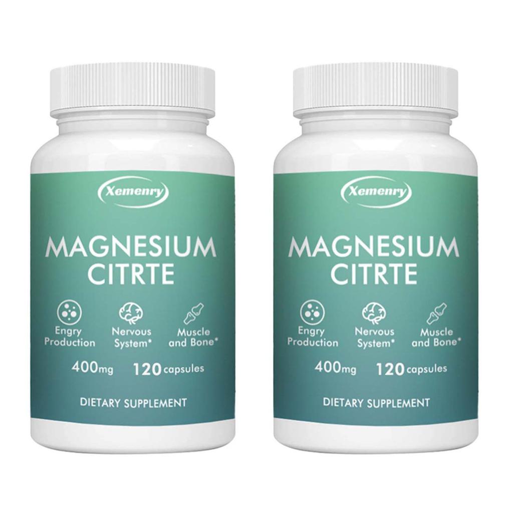 Magnesium Citrate Capsules, 400mg, Magnesium Supplement, Adult Dietary Supplement, Nutritional Supplement.