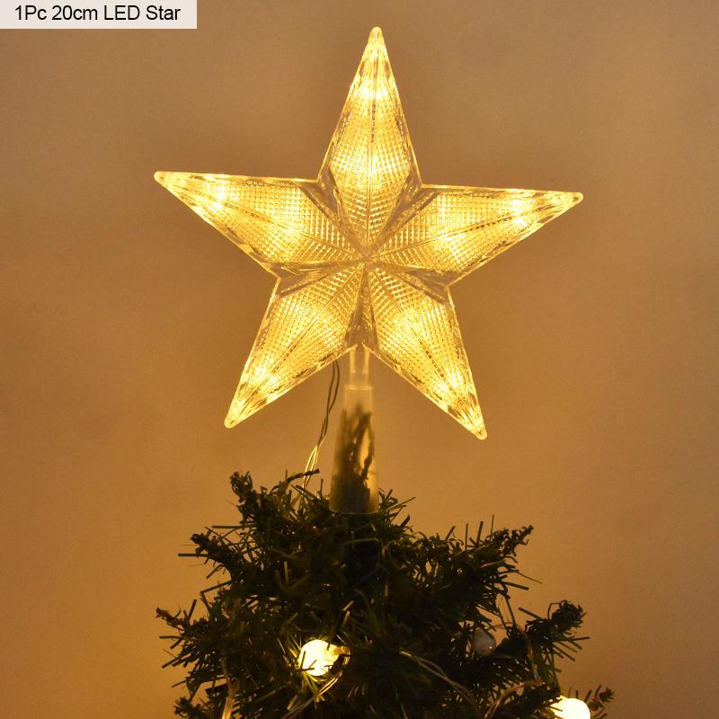 Christmas Tree Top Star LED Light Lamp Christmas Decorations For Home Xmas Tree Ornaments Navidad New Year 2025 Natal Noel