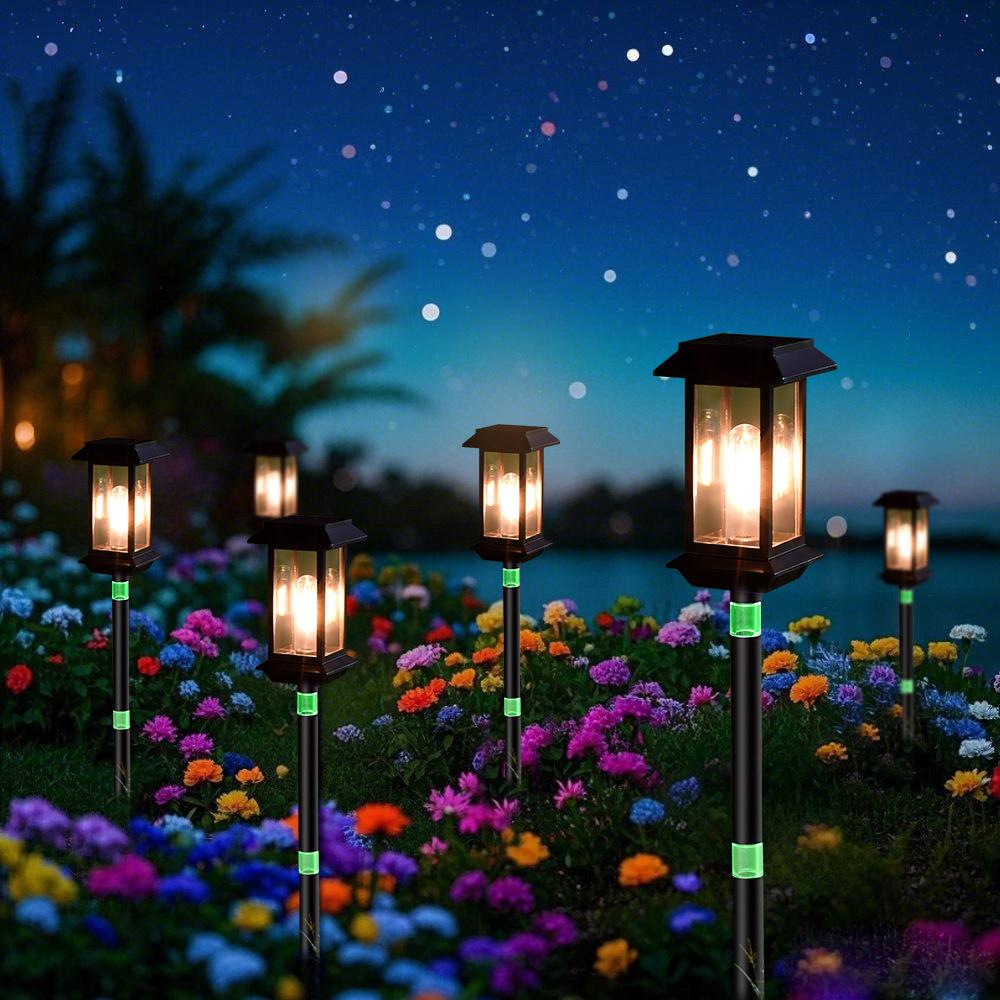 Upgraded 2PCS Solar Lights Outdoor Garden LED Solar Landscape Lights Outdoor Garden Stake With Warm White RGB Ornaments for Path