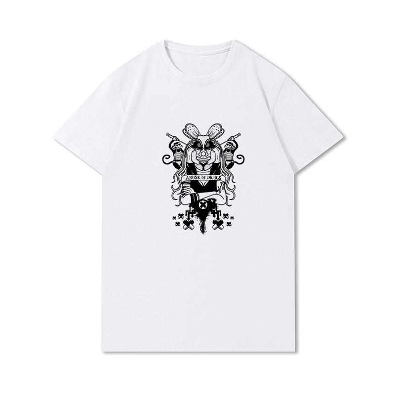 S-3XL 100 Fantasie Harajuku Grafica Estiva Bianca Magliette Donna Stampate Casual Maniche Corte Top Girocollo