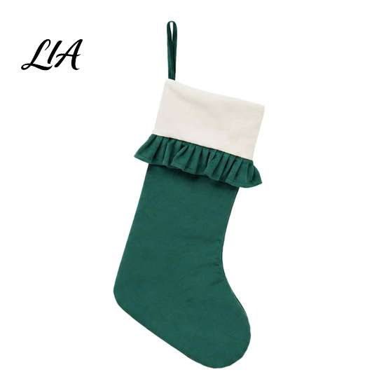Decorative Xmas Stockings for Home Decor Large Ruffled Cuff Christmas Stockings, Thick Gift Sack with Hanging Elegant Tree Rope, Fireplace Candy