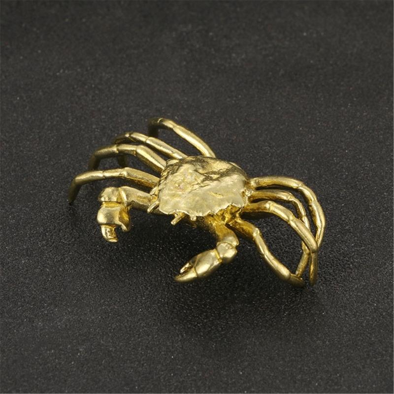 Brass Crabs Statues Figurines Retro Animal Statue Figurines Sculptures Tabletop Centerpieces Home Decors Collectibles