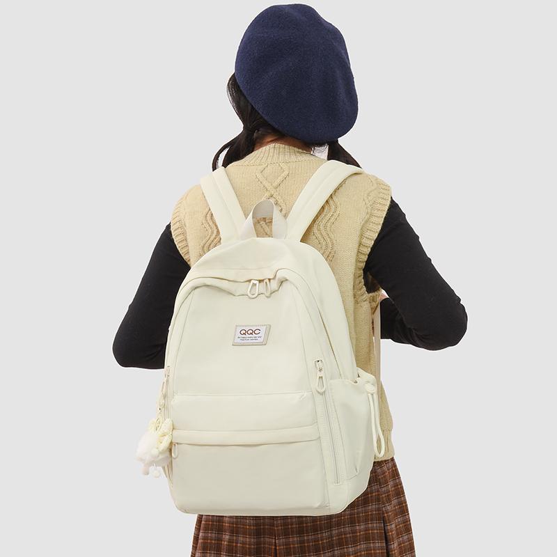 Women's Large Capacity Reduced-Burden Durable Backpack Junior High School Students Multi-Layer Multi-Pocket Schoolbag