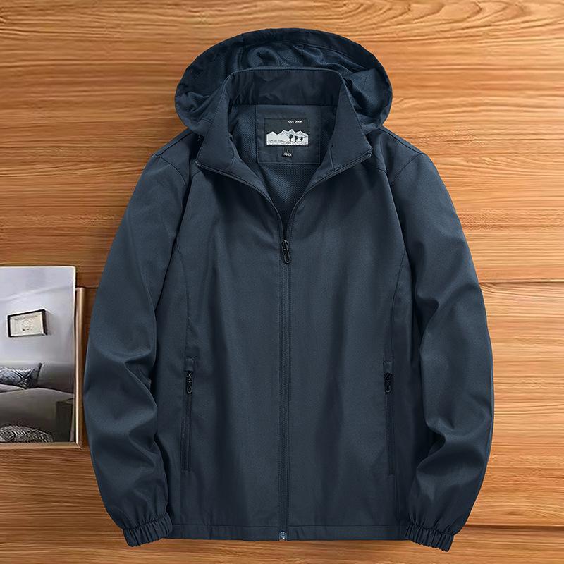Jacket Spring Middle-aged Men's Versatile Casual Spring and Autumn Removable Hat Jacket