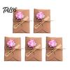 Natural Style Greeting Cards 5Pcs DIY Dried Flower Cards, Handmade Note with Artificial Flowers, Jute Twine Special Paper for Souvenirs Hang