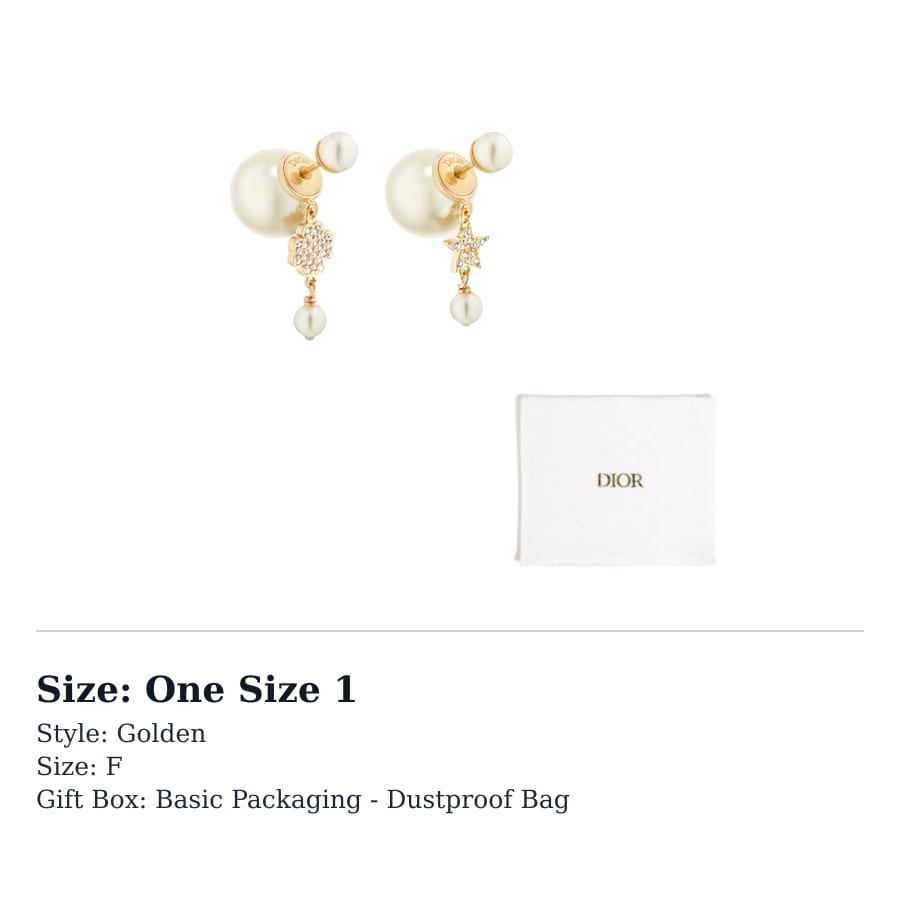 Dior Resin, Metal, Faux Crystal Earrings Women's Gold E3715WOMCY_D03S