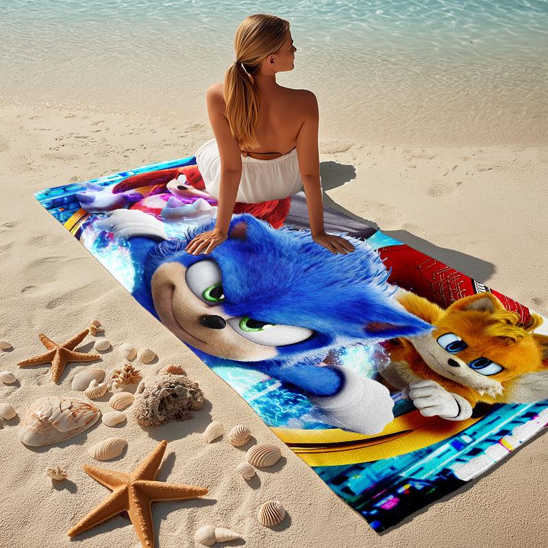 Sonic Adventure Stylish Digital Printing Beach Towel Quickdrying Absorbent Blanket For Beach Pool Gym Travel Christmas Gift C922476