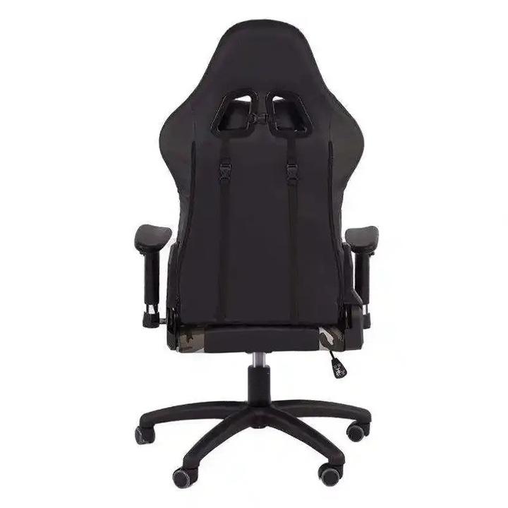 Fotel Gamingowy Biurowy Obrotowy Kubełkowy Dla Gracza Czarny Moro Tilt 180S
