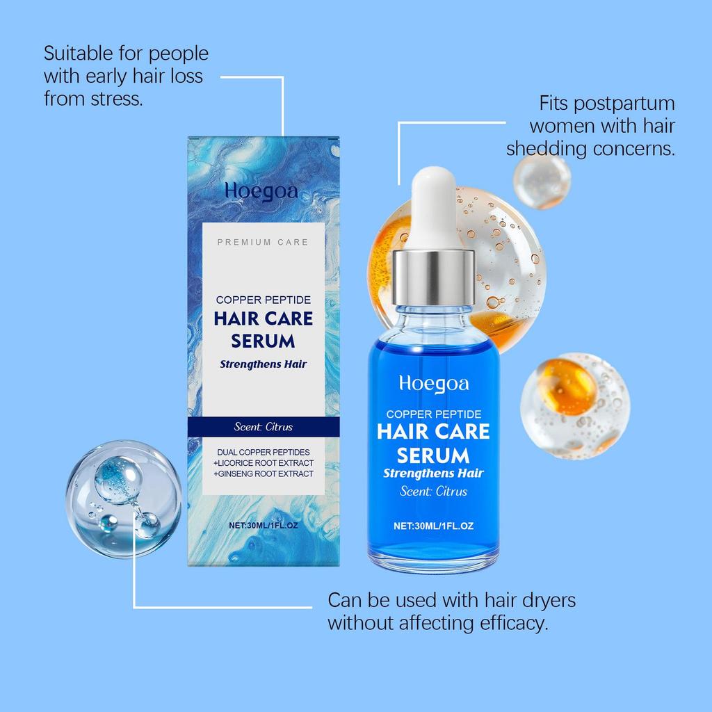 Copper Peptide Hair Growth Serum Promote Regrowth Repair Damage Scalp Massage Thicken Hair Nourish Smooth Anti Loss Hair Essence