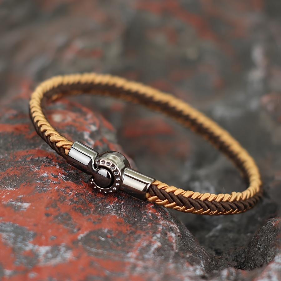 Vintage Braided Bracelet Men Women Hand-Woven Colorful Hand Rope Magnetic Clasp Braclet Friendship Gift Couple Jewelry Pulseras
