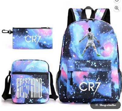 School Bag Three-Piece Backpack Men S And Women S Heat Transfer Anti-Splashing Backpack Spine Bag three-piece set
