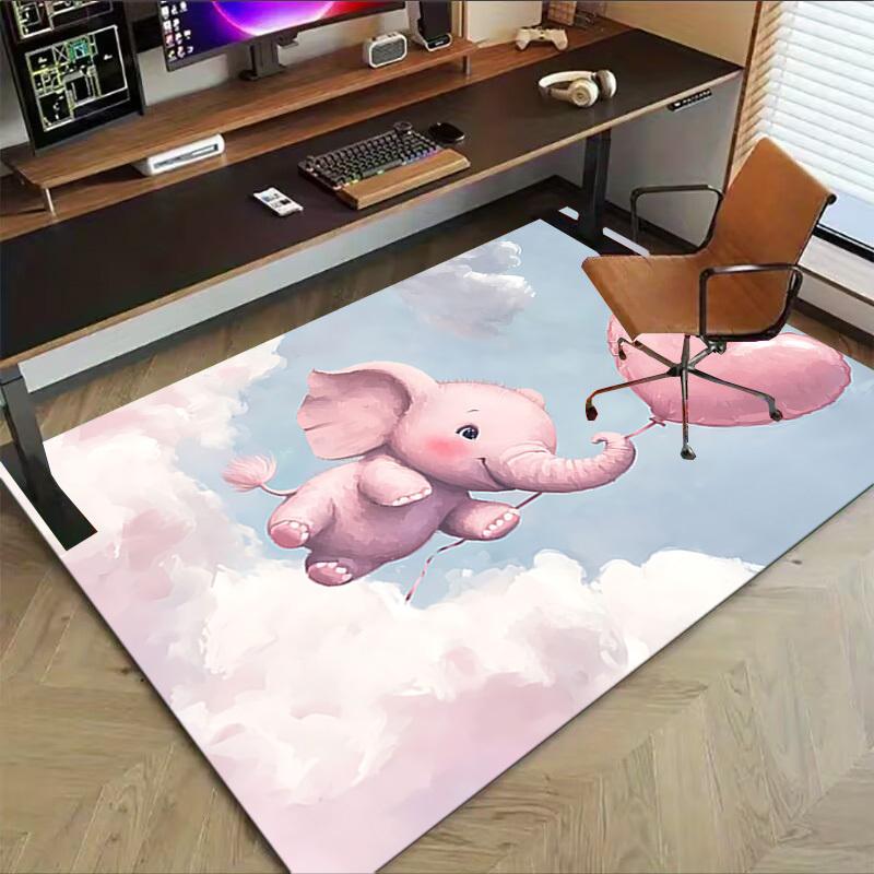 1pc Elephant Balloon Carpet Office Rug Outdoor Mat Home Decor Area Carpet Festival Gift Office Desk Chair Carpet
