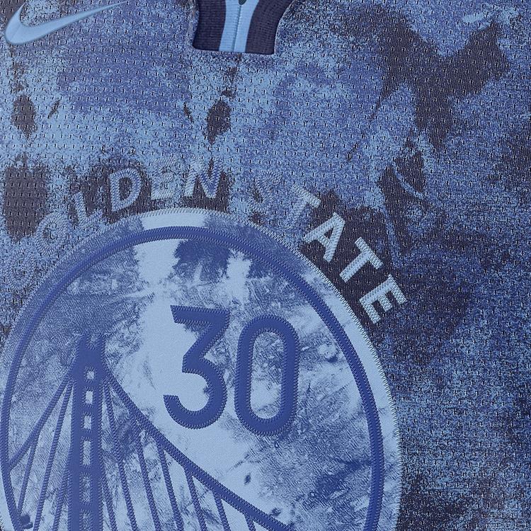 Nike Tie-Dye Print Basketball Vest, GSW Stephen Curry No. 30 (22-23 Season) Men Tops Blue FD4085-462