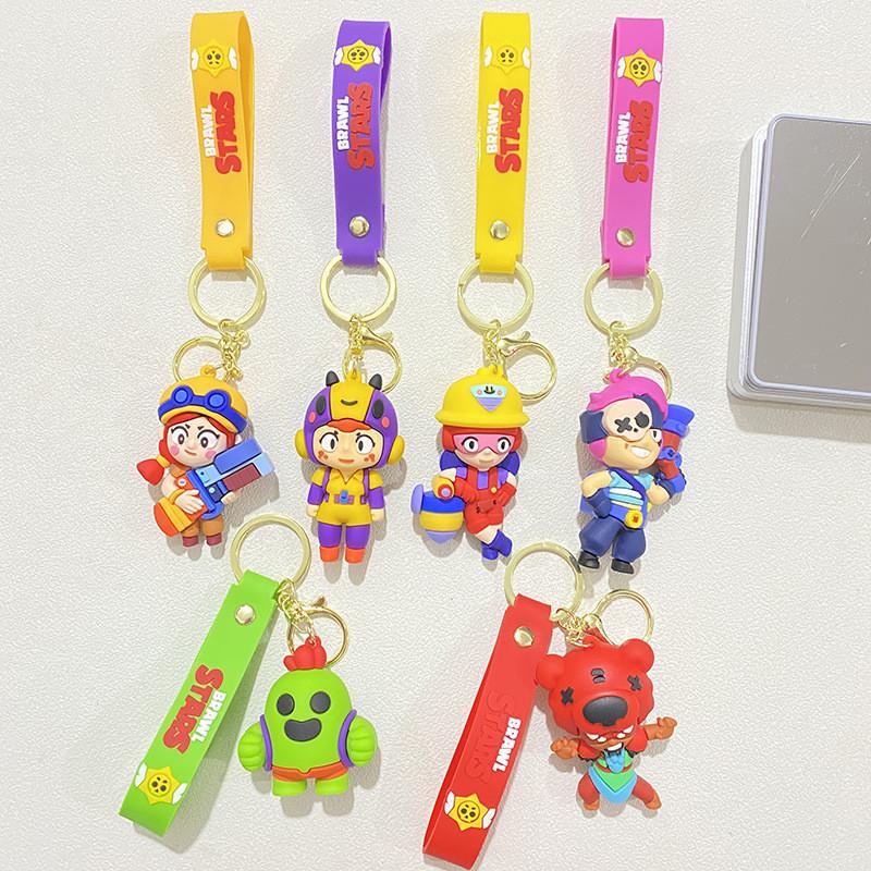 Cute Cartoon Silicone Keychain For Car Keys Brawl Stars Nita Jessie Bea Spikey Paddy