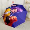 Urban Fashion Trio Automatic Umbrella Compact 8-Rib Lightweight Compact Design for Outdoor Daily Use Vibrant Pattern Umbrella Spiritual Gift