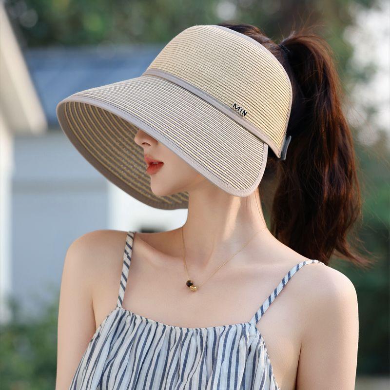New Hat Women's Summer Breathable Straw Hat Sun Protection Visor Sun Hat