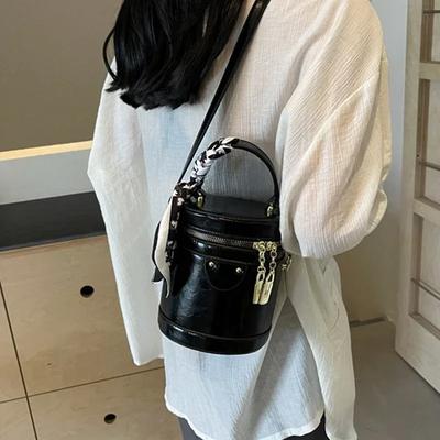 Neue Mode feminine Eimer rote Umhängetaschen koreanische Textur Ledertaschen vielseitige kleine Tasche