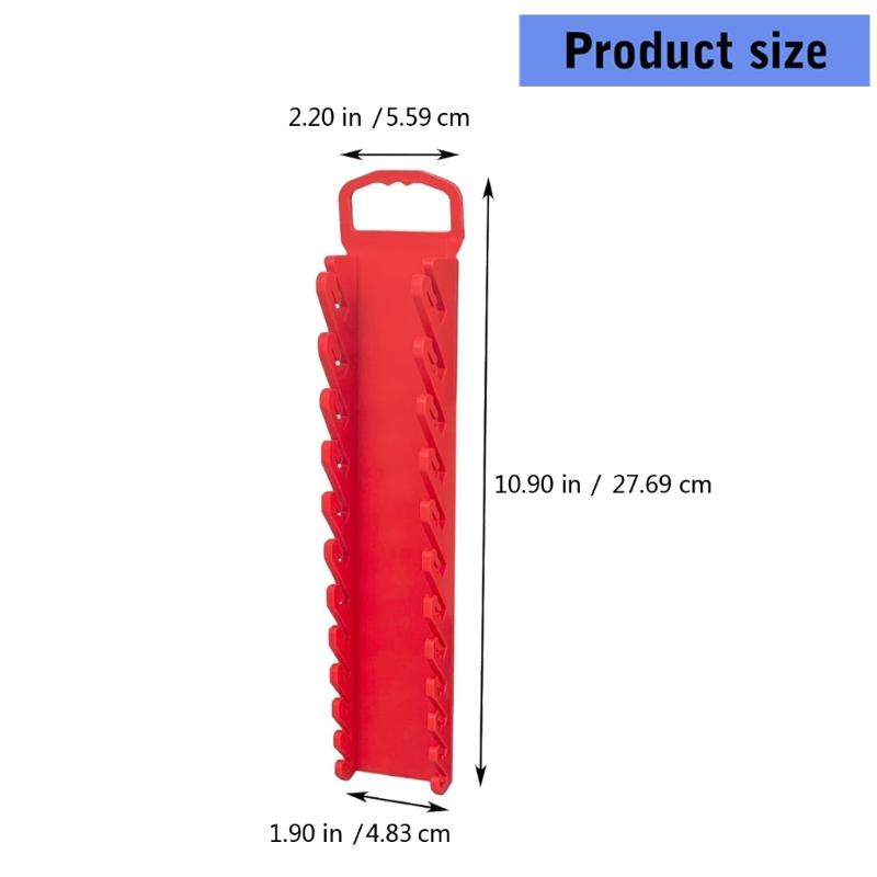 Lightweight Multi Purpose Ergonomic Magnetic Tool Rack 12 Slot Plastic Wrench Organizer Garage Workshop Storage System