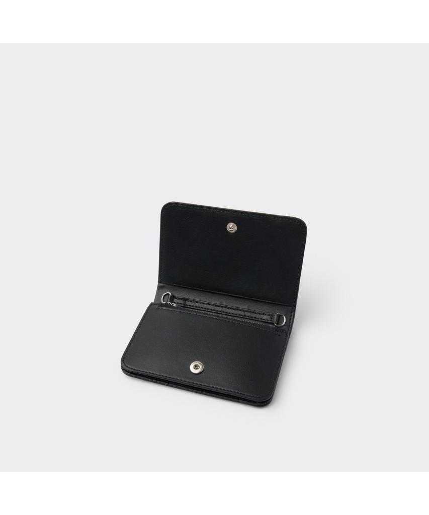 Customellow Black Leather Folded Wallet Caaax26301Bkx