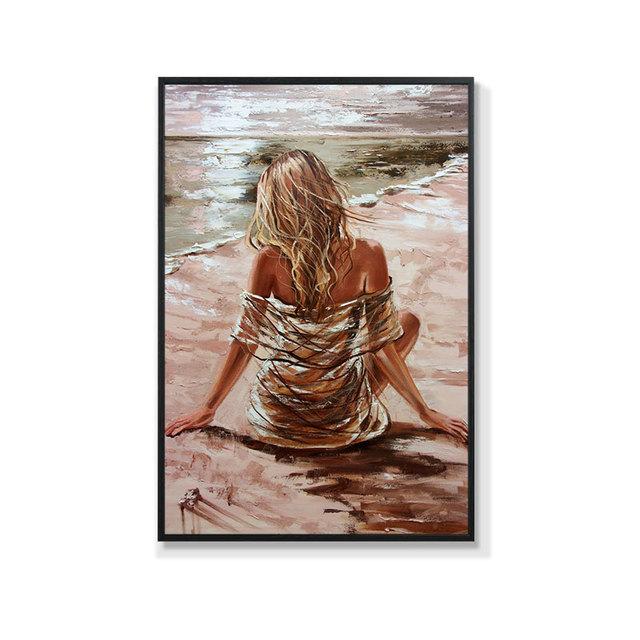 Modern Abstract Sexy Woman Posters Prints Beach Swimming Wall Art Picture Canvas Painting for Living Room Home Aesthetic Decor