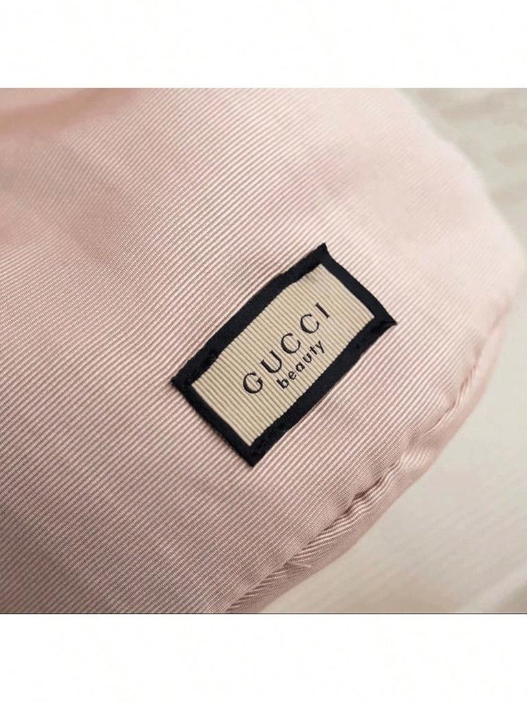 Gucci Pink Drawstring Cosmetic Bag, Portable Storage Pouch for Makeup, Elegant Gift
